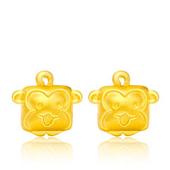 【網(wǎng)店尊享款】“猴”事成雙黃金足金耳飾