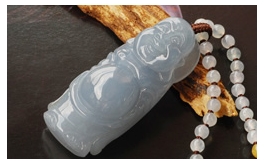 天然翡翠掛件--萬里無疆老坑冰種藍水厚實飽滿圓雕大肚笑立佛手編精美多彩玉珠鏈