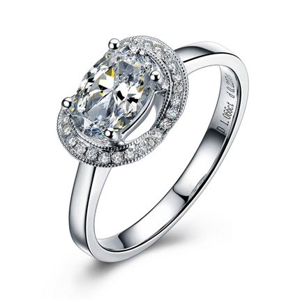 【爱的环绕】白18K金钻石女士戒指