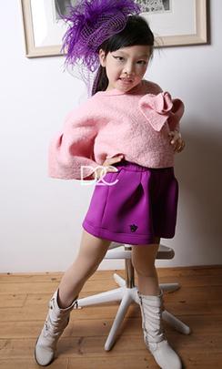 VIVISISI叶茜跨年系列儿童粉嫩马卡龙色加厚圈圈绒花苞袖套衫
