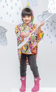 BabyONE设计师babyONE韩寒旗下童装快乐雨季系列TotesCoat专利面料儿童光谱雨衣
