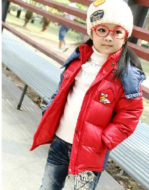 咔琪特童裝#1191790絨兒童羽絨服羽絨背心中長款男女童羽絨服可拆袖