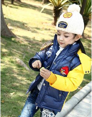 咔琪特童裝#11917-190絨兒童羽絨服男童羽絨服可拆袖羽絨服背心秋冬背心