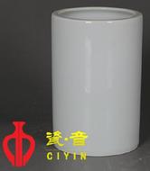 純手工白釉筆筒(細)