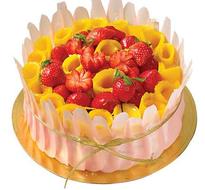 芒果草莓园蛋糕
