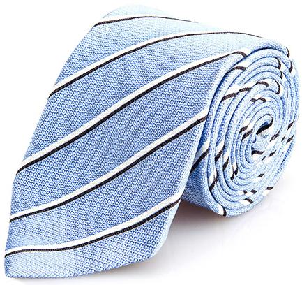 天蓝色提花黑白斜纹领带