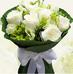 纯净爱恋白玫瑰11朵搭配绿材