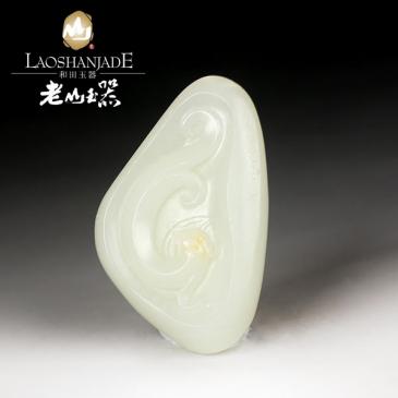和田玉青白玉籽料掛件鳳線條流暢優(yōu)美