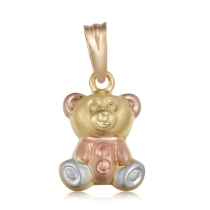 18K金彩金可愛小熊萌萌噠吊墜項(xiàng)墜不配鏈