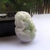 天然藍田玉生肖狗吊墜