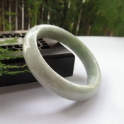 緬甸翡翠A貨清新淡雅玉手鐲/翡翠玉石鐲子/綠玉鐲淺綠色豆色手鐲/玉緣軒正品