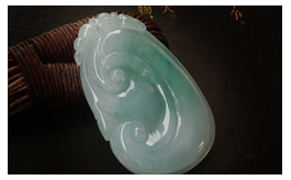 天然翡翠掛件--老坑冰糯種清雅淺藍綠細潤晶瑩圓潤厚實雙面精雕萬事如意