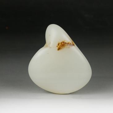 老山玉器新疆天然和田羊脂白玉籽料原石71g專柜正品包郵