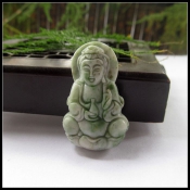 天然南陽獨(dú)山玉綠白玉觀音/獨(dú)玉觀音吊墜/南陽玉觀音掛件/玉緣軒正品