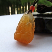 精美紅玉髓小版生肖兔本命佛文殊菩薩/生肖兔守護(hù)神文殊菩薩玉掛件/守護(hù)神文殊菩薩/玉緣軒正品