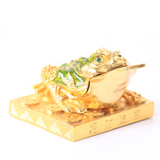 開(kāi)光合金鑲水鉆三足金蟾擺件★創(chuàng)意家居工藝品收納盒車(chē)擺件★招財(cái)聚財(cái)鎮(zhèn)宅化煞