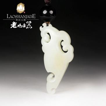 和田玉籽料掛件仿古紋雕工精細
