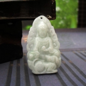 純天然緬甸a貨翡翠生肖狗守護(hù)神阿彌陀佛掛件