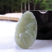 天然新疆和田青玉生肖羊吊墜