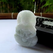 天然緬甸翡翠A貨大觀音掛件