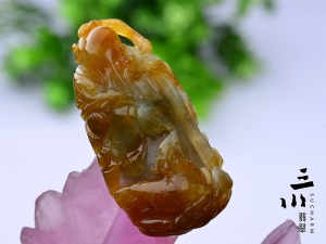 芋頭種天然A貨翡翠壽星公吊墜