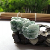 緬甸翡翠老坑A貨飄花辟邪招財貔貅掛件/翡翠玉石霸氣貔貅項墜/開光翠色玉貔貅/玉緣軒正品