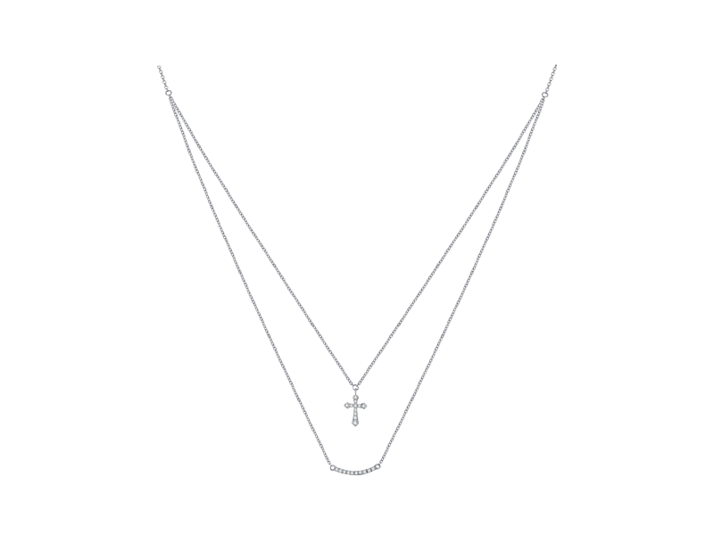 白18K金钻石项链爱的信仰-MS-NWDA-00143