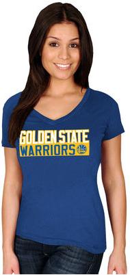 Women's Golden State Warriors Stephen Curry Majestic Royal Name & Number V-Neck T-Shirt