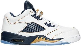 Men'sAirJordanWhite/GoldAJ5RetroLowBasketballShoe