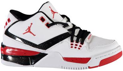 Youth Jordan White/Black/Red Flight 23 Basketball Shoes