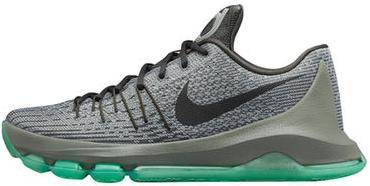 Men'sNikeKD8Silver/Pewter/GreenGlowHuntsHillNightBasketballShoes