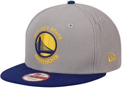 Mens Golden State Warriors New Era Gray Team 9FIFTY Snapback Adjustable Hat