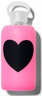 Bkr?Silicone+GlassBambiHeartWaterBottleInNeonPink