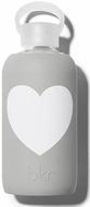 Bkr?Silicone+GlassLondonHeartWaterBottleInLightGrey