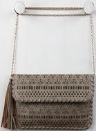 GeoLaserCutVeganLeatherCrossbodyClutch