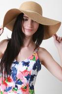MetallicStringStrawFloppyHat