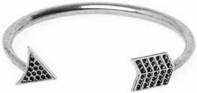 HouseOfHarlow1960AntiquedArrowBraceletWithPaveInSilver