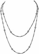 HouseOfHarlow1960GunmetalCrystalChainNecklace