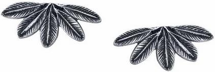 House of Harlow 1960 Silver Antiqued Feather Stud Earrings