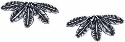 HouseOfHarlow1960SilverAntiquedFeatherStudEarrings