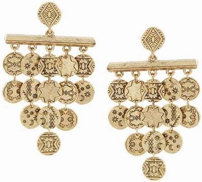 House of Harlow 1960 Tiered Coin Earrings in Gold