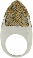 HouseOfHarlow1960DiamondDomeRingInSilver/Gold