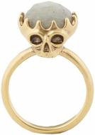 HouseOfHarlow1960StoneTopSkullCocktailRingInGold