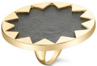 House of Harlow 1960 Starburst Cocktail Ring with Black Leather
