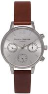 OLIVIABURTONWOMEN'SMIDIDIALCHRONOWATCH-TAN/SILVER