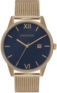 UNKNOWNMEN'STHEDANDYWATCH-NAVYDIAL/GOLDMESH