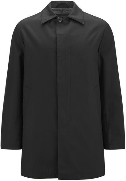 KNUTSFORD MEN'S 'MADE IN ENGLAND' SINGLE-BREASTED RAINCOAT - BLACK
