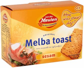 Van der Meulen Melba Toast Sesam (1 Doos van 100 gram)