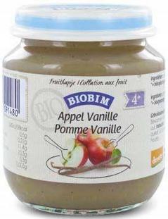 Biobim 4mnd Fruithapje Appel Vanille (1 Potje van 125 gr)