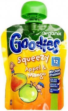 Organix Goodies 12mnd Squeezy Appel & Mango (1 Knijpzakje van 90 gr)